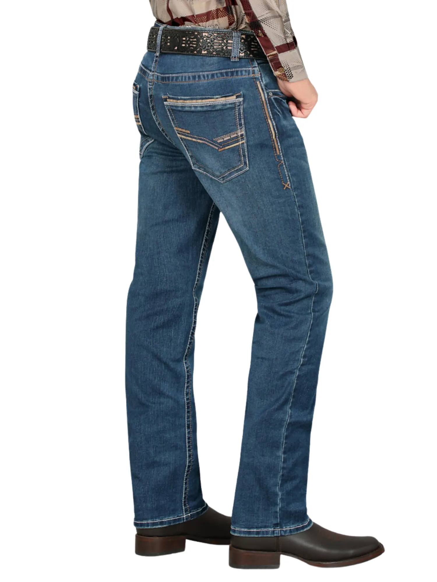 Pantalon Vaquero de Mezclilla Stretch Boot Cut para Hombre 'Montero' - ID: 4626