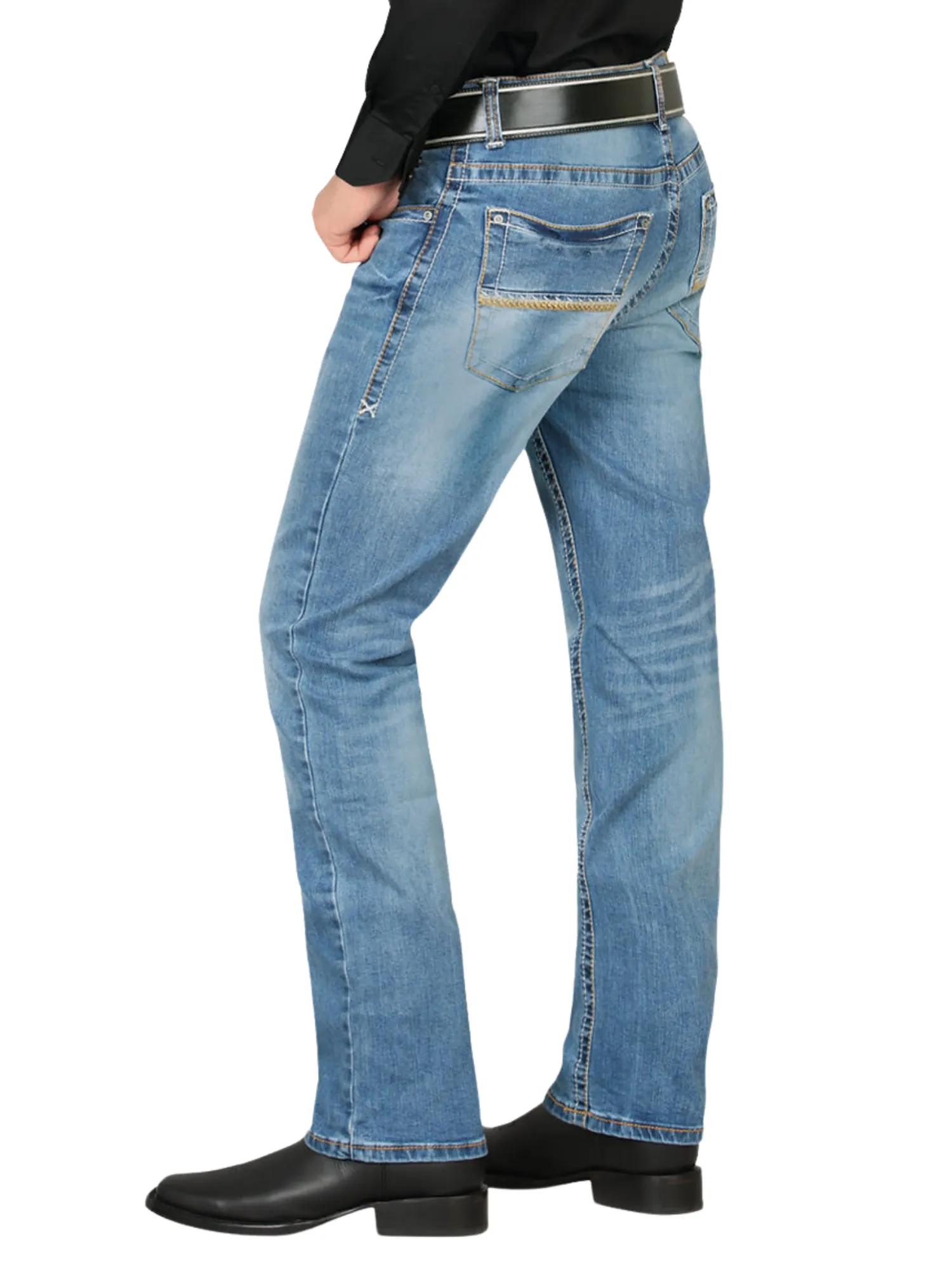 Pantalon Vaquero de Mezclilla Stretch Boot Cut para Hombre 'Montero' - ID: 4627