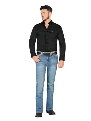 Pantalon Vaquero de Mezclilla Stretch Boot Cut para Hombre 'Montero' - ID: 4627