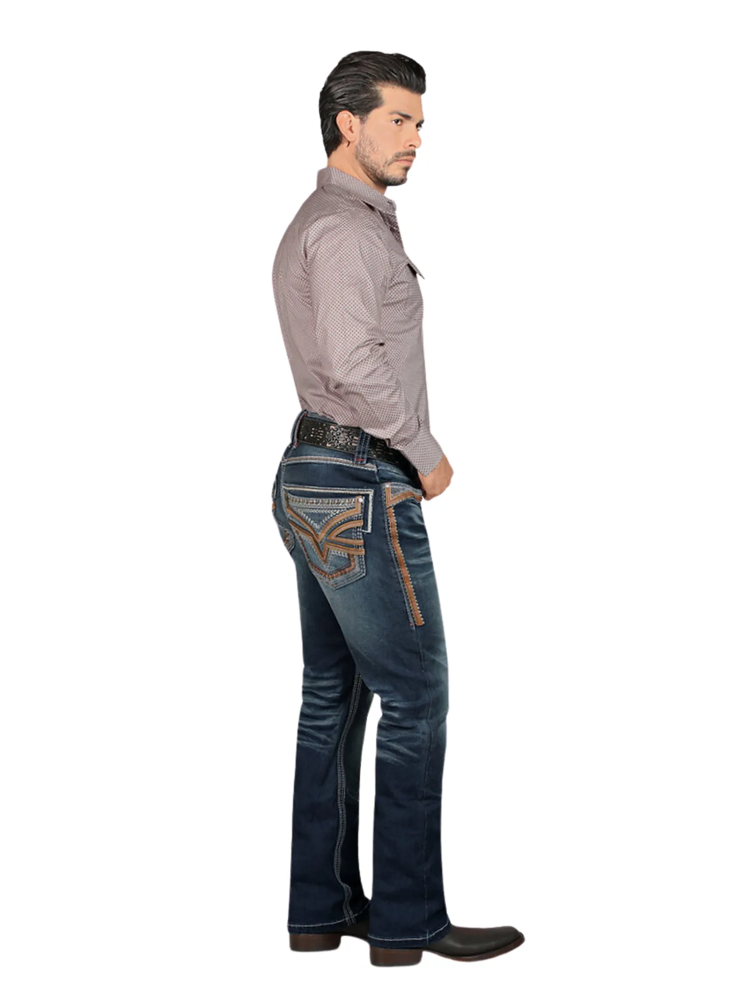 Pantalon Vaquero de Mezclilla Stretch Calidad Premium Boot Cut para Hombre 'Lamasini' - ID: 12101