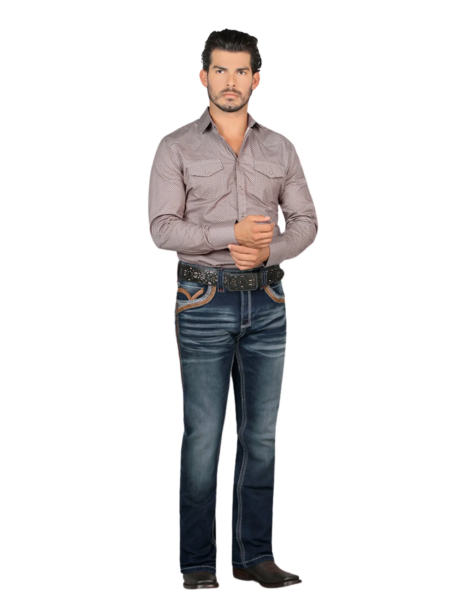 Pantalon Vaquero de Mezclilla Stretch Calidad Premium Boot Cut para Hombre 'Lamasini' - ID: 12101