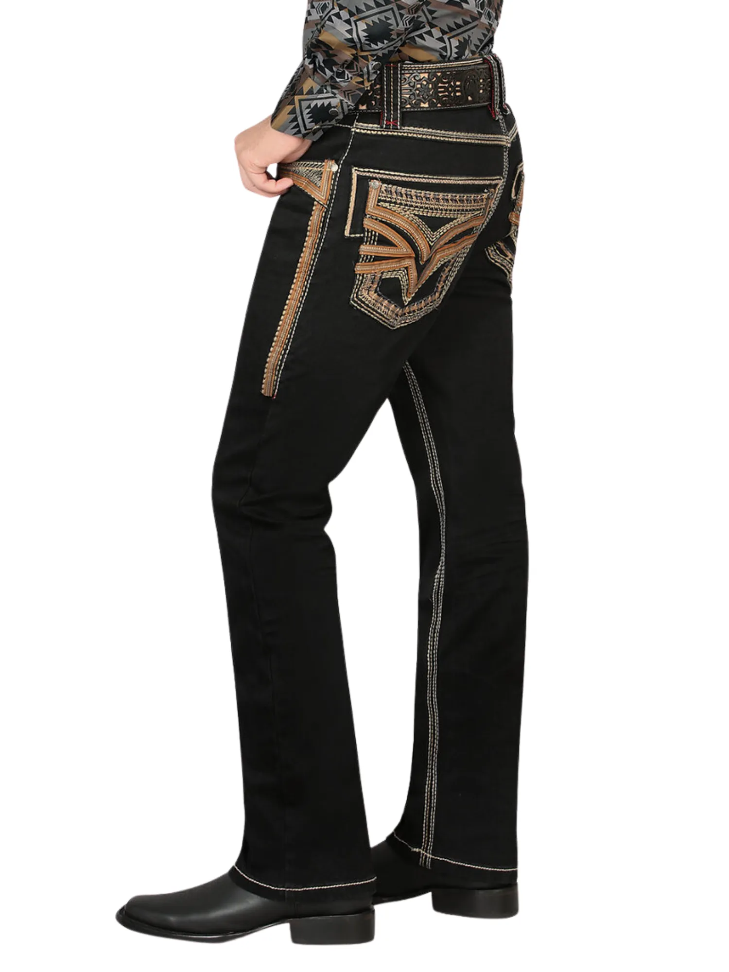 Pantalon Vaquero de Mezclilla Stretch Calidad Premium Boot Cut para Hombre 'Lamasini' - ID: 12101