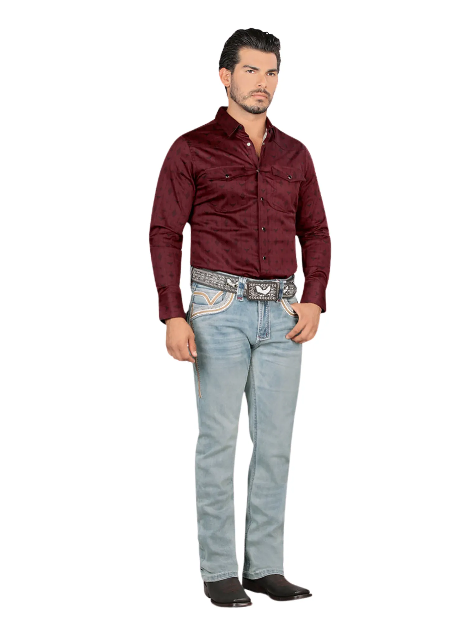 Pantalon Vaquero de Mezclilla Stretch Calidad Premium Boot Cut para Hombre 'Lamasini' - ID: 12101
