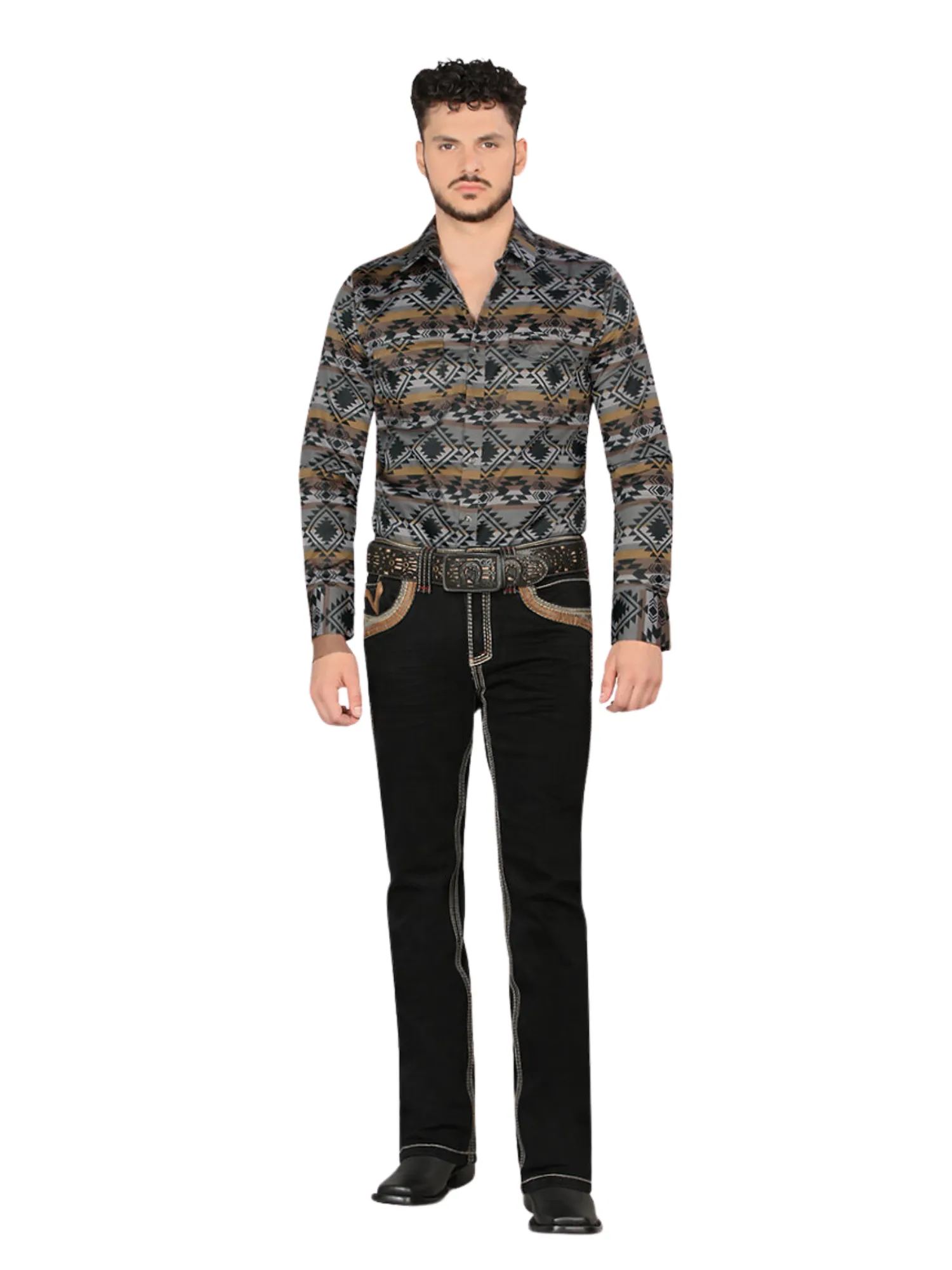 Pantalon Vaquero de Mezclilla Stretch Calidad Premium Boot Cut para Hombre 'Lamasini' - ID: 12101