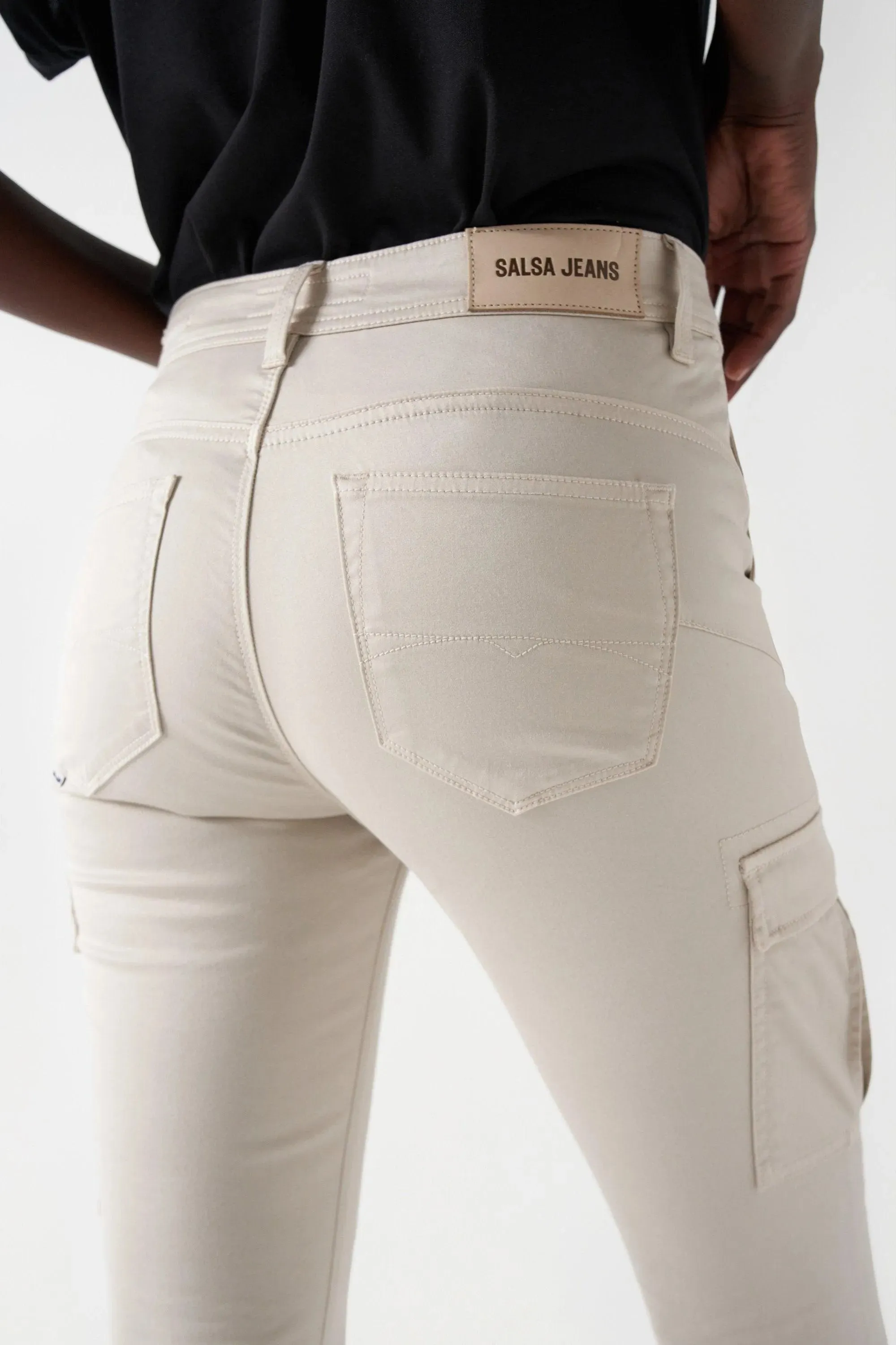 Pantalones Salsa Jeans Push In Faith Cargo Pearl