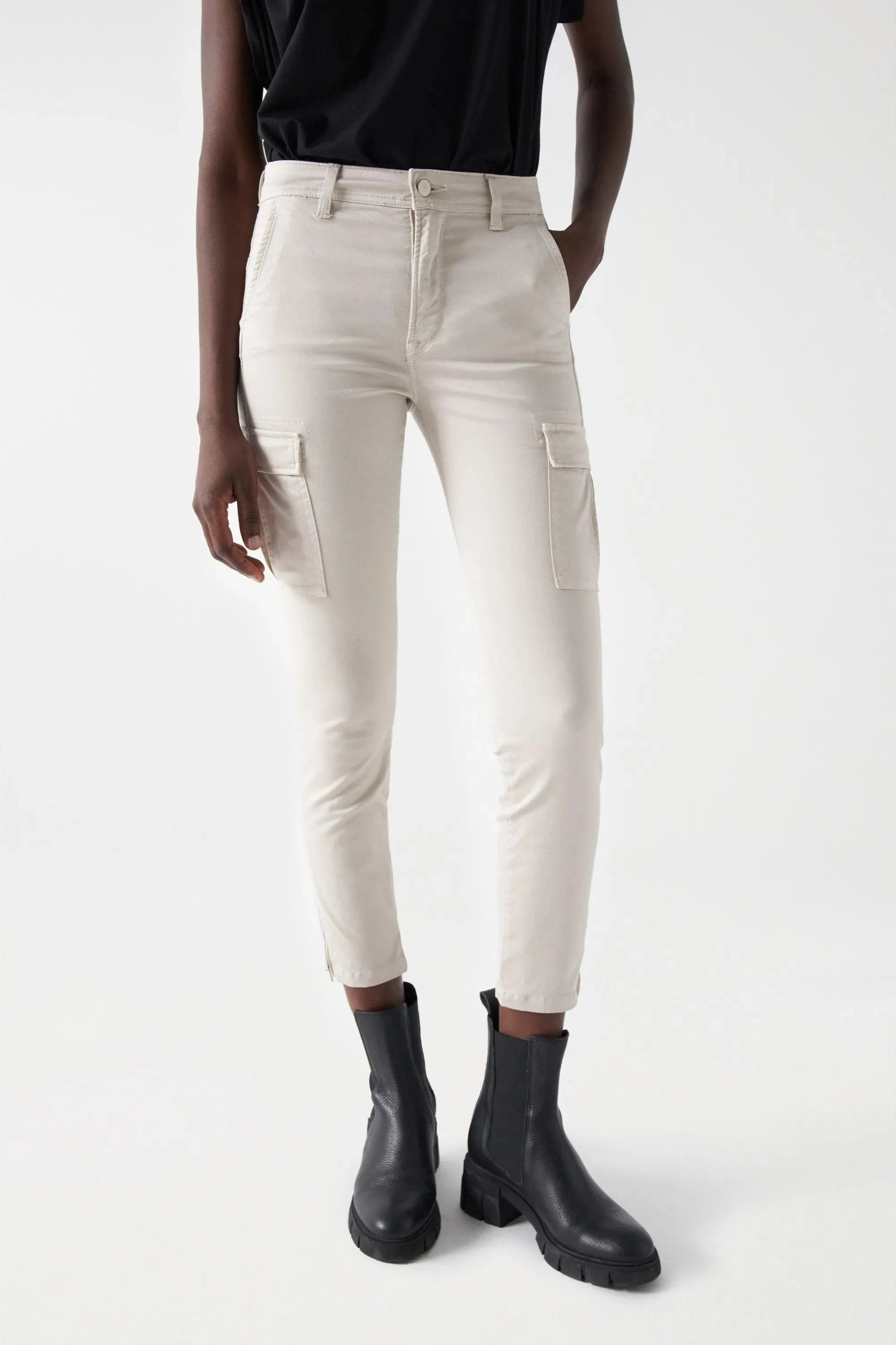 Pantalones Salsa Jeans Push In Faith Cargo Pearl