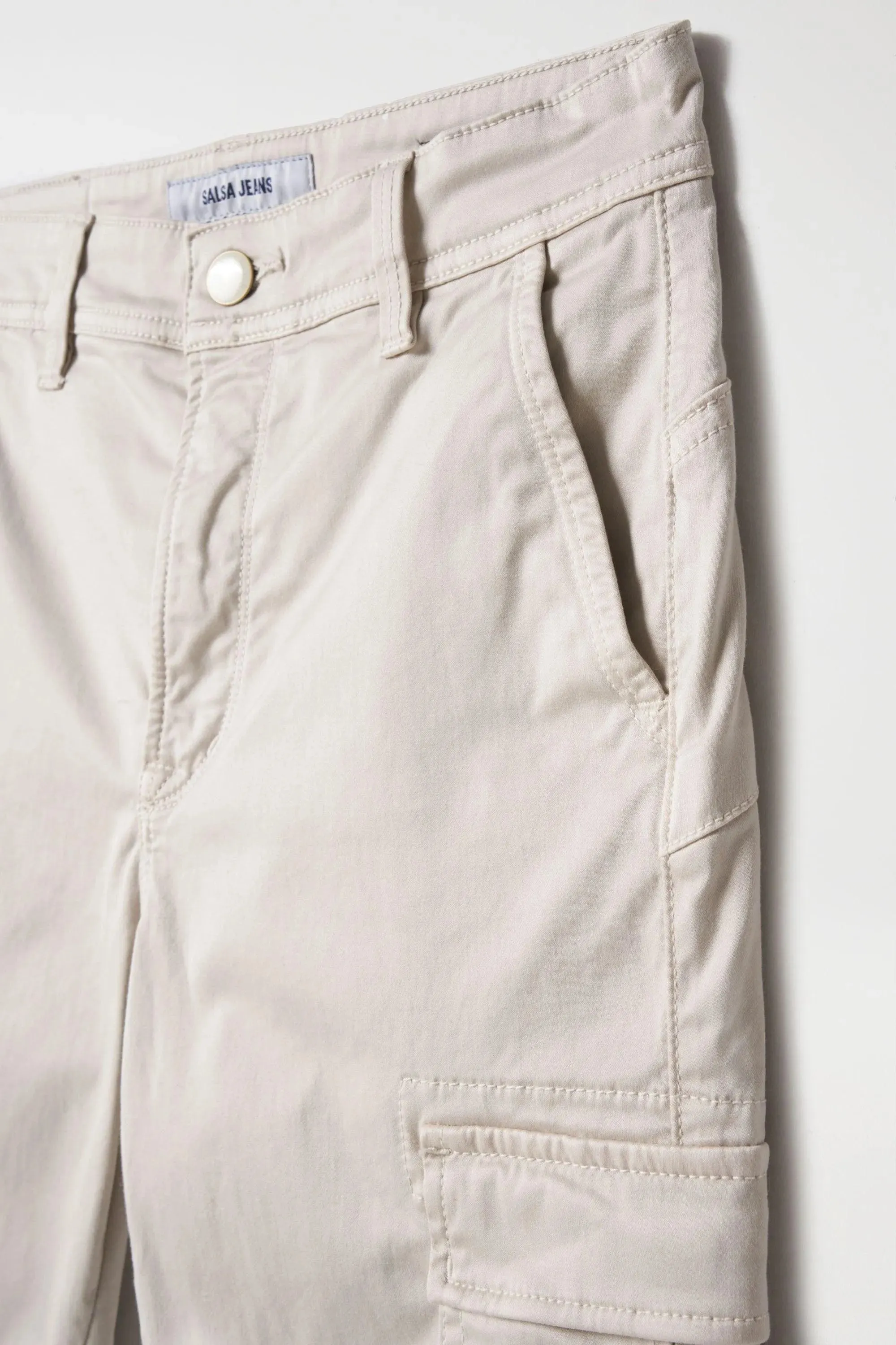 Pantalones Salsa Jeans Push In Faith Cargo Pearl