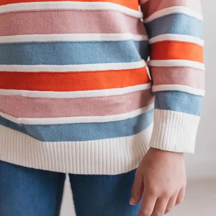 Pink & Blue Striped Sweater