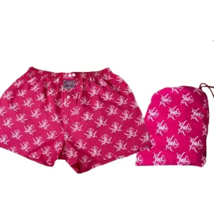 Pink White Pirates Mens Boxer Briefs - Cotton Underwear Trunk for Men