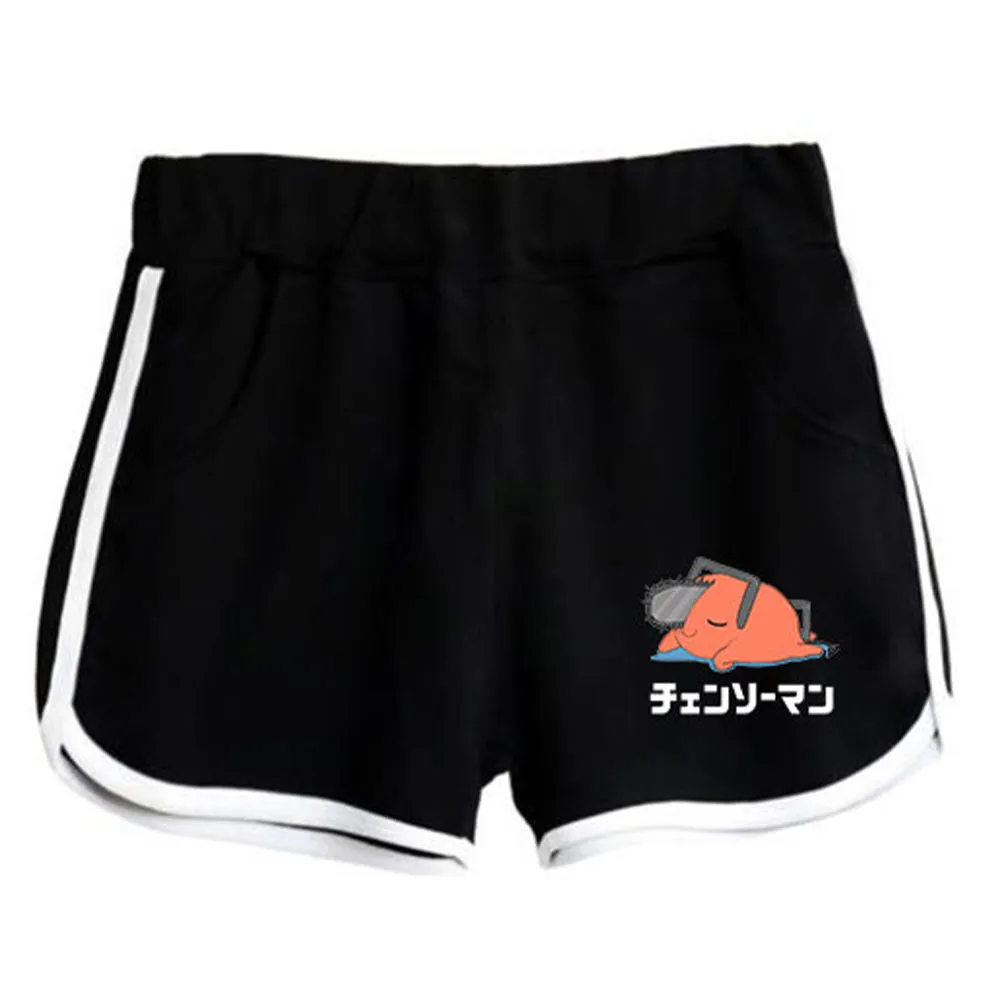 Pochita Cosplay Costume 3D Printed Crop Top T-shirt Shorts Set