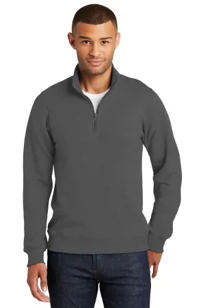 Port & Company Fan Favorite Fleece 1/4-Zip Pullover Sweatshirt. PC850Q Charcoal