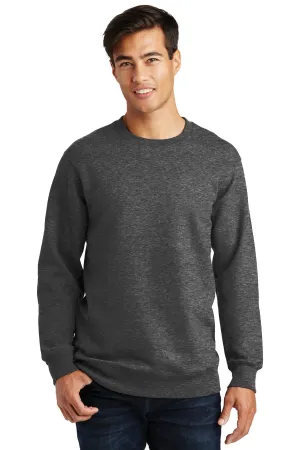 Port & Company Fan Favorite Fleece Crewneck Sweatshirt. PC850 Dark Heather Grey