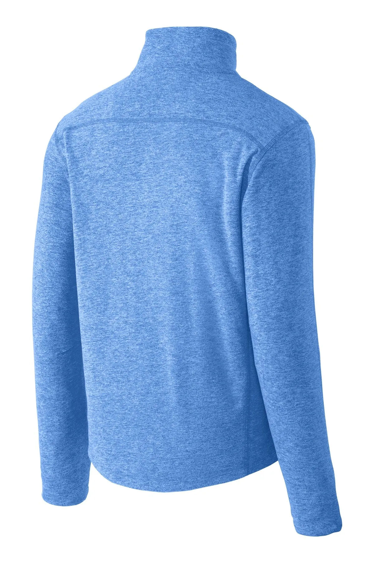 Port Authority Heather Microfleece Full-Zip Jacket. F235 Light Royal Heather