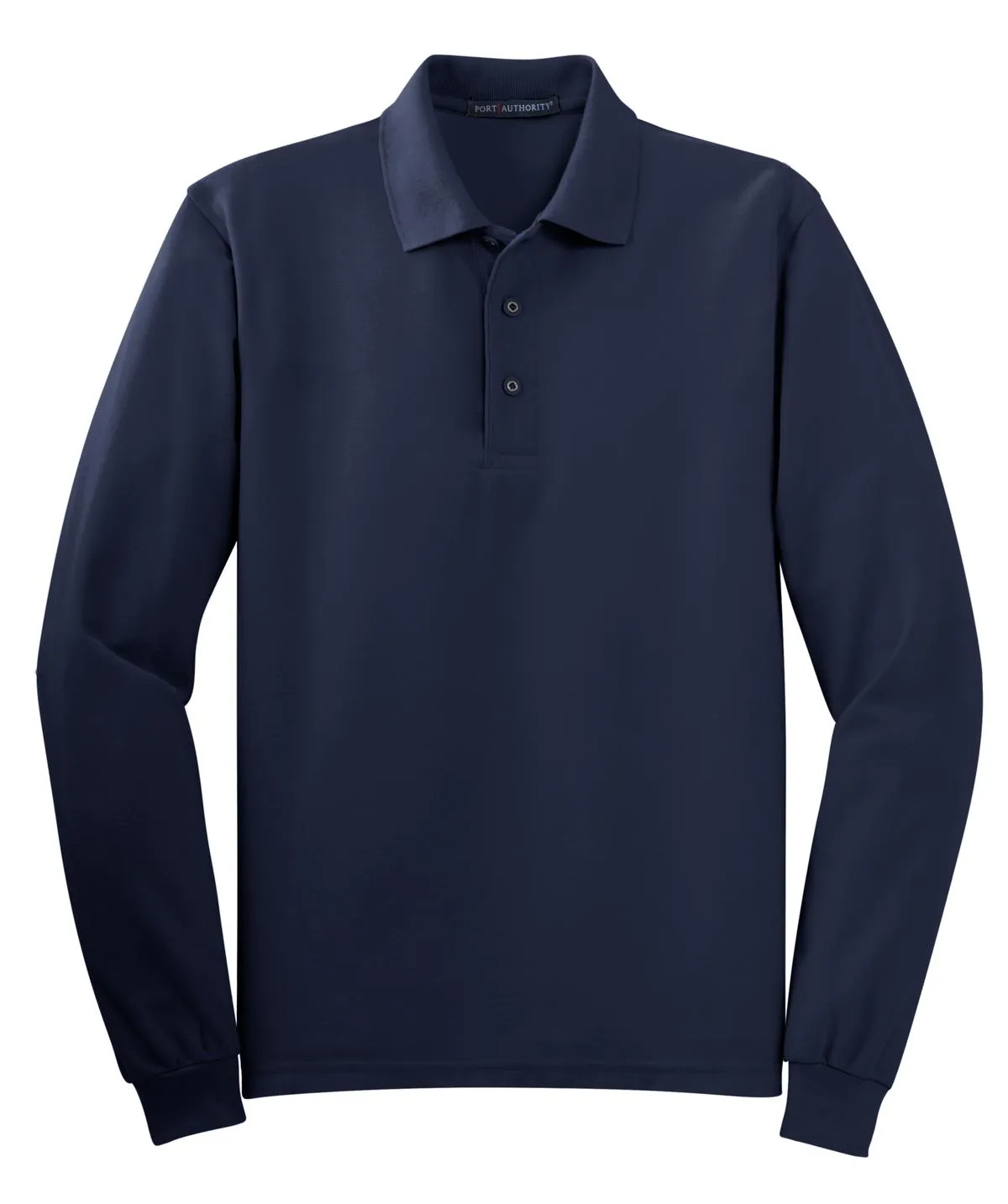 Port Authority Silk Touch Long Sleeve Polo.  K500LS Navy