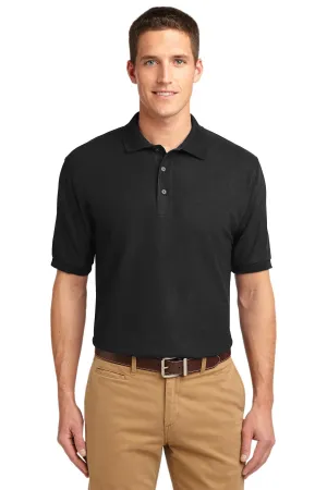 Port Authority Tall Silk Touch Polo.  TLK500 Black Tall