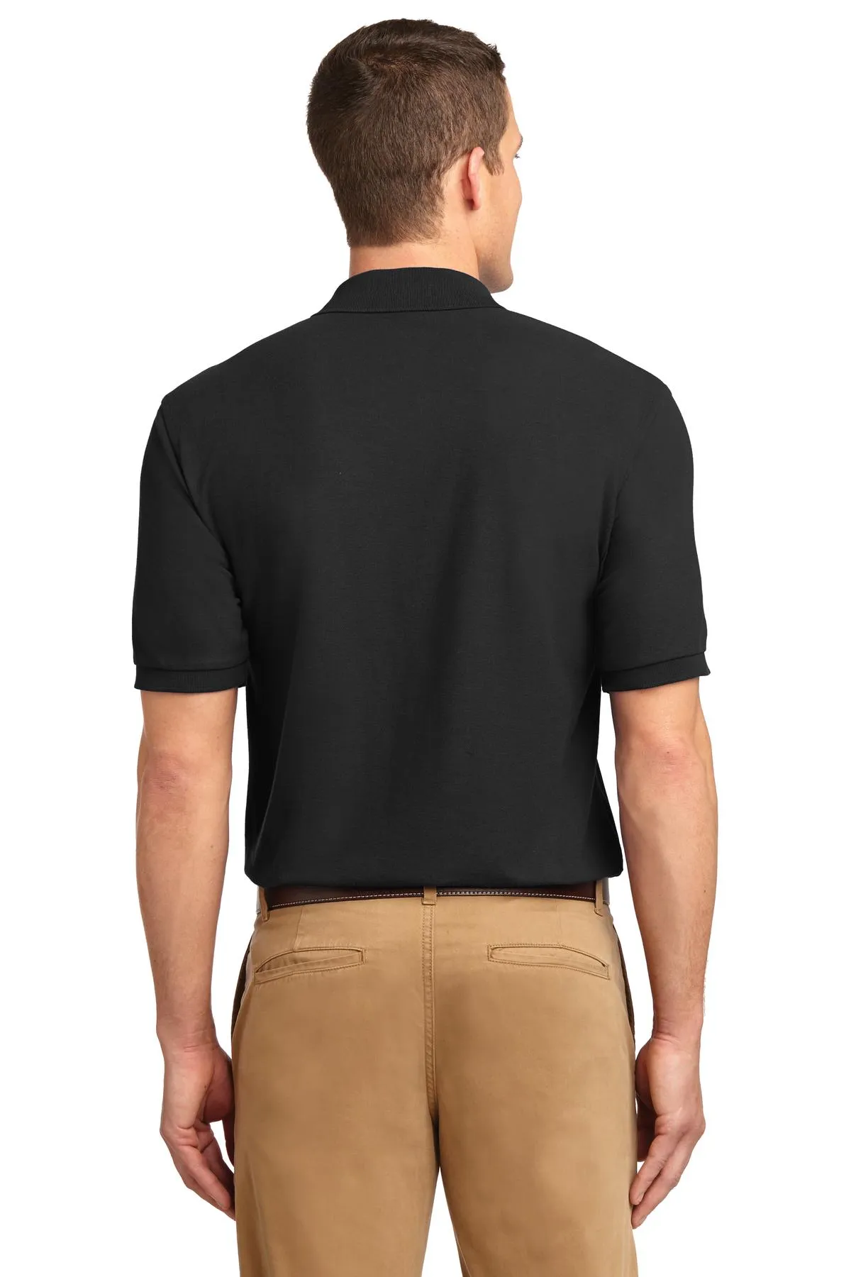 Port Authority Tall Silk Touch Polo.  TLK500 Black Tall
