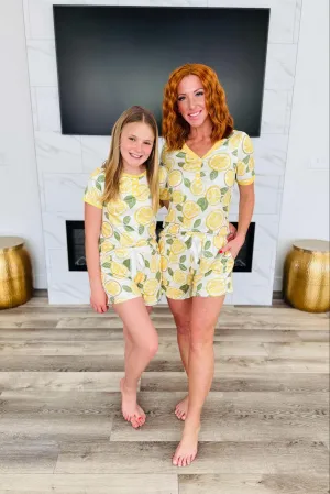 PREORDER: Matching Short Pajamas in Lemon (Ships Early May)