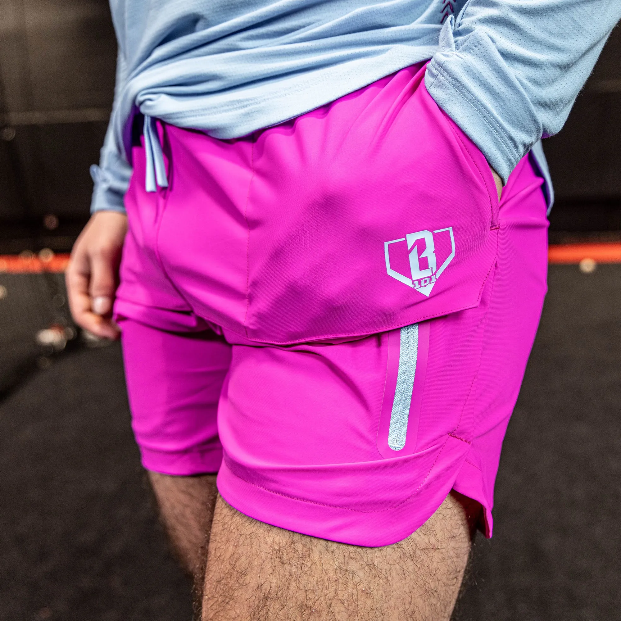 Pro Series Overlay Youth Shorts - Cotton Candy Pink