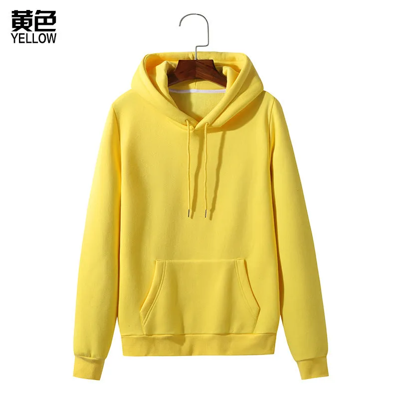 Pure Color Sports Hooded Sweater Coat