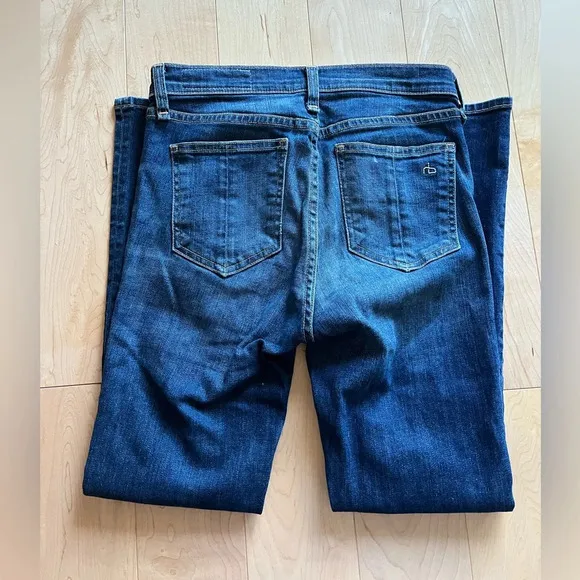 Rag &amp; Bone 10-inch boot cut cropped jeans, dark wash, size 26