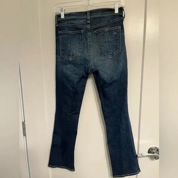 Rag &amp; Bone 10-inch boot cut cropped jeans, dark wash, size 26