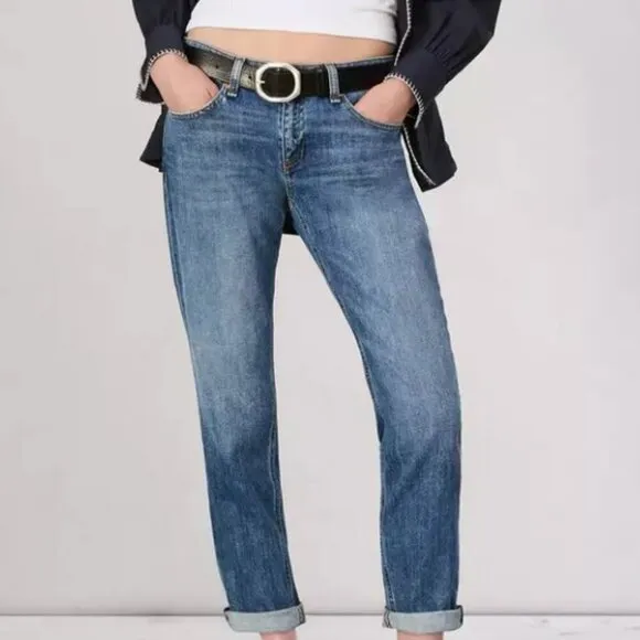Rag &amp; Bone  Dre Womens Boyfriend Low-rise slim Julienne Size 27