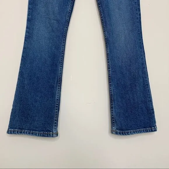 RE/DONE Mid-Rise Kick Flare Stretch Crop Jeans (Sz 23) Mid 70s Wash