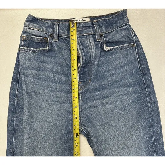 Reformation Jeans Womans High Rise Cropped In Shasta Destroyed Size 24