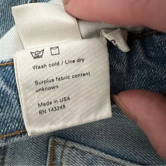 Reformation Julia High Cigarette Cropped Step Hem Jean Skye Wash