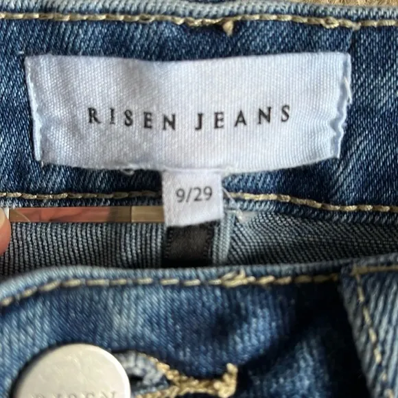 Risen High Rise Distressed Kick Flare Jeans