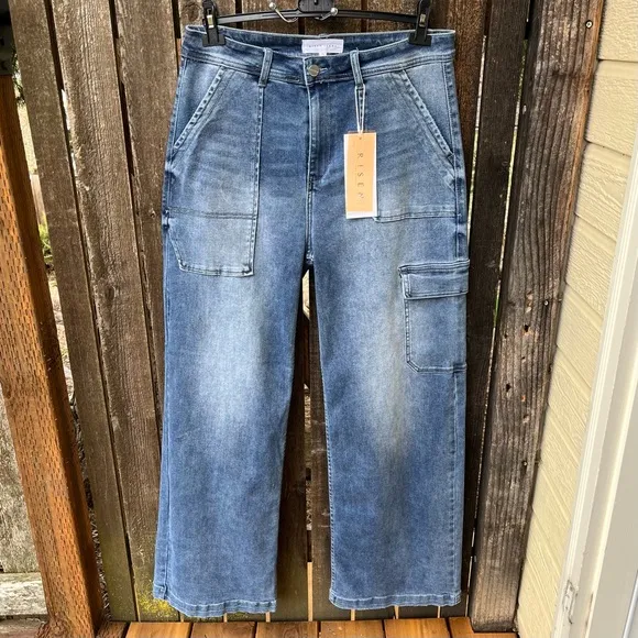 Risen Wm’s Wide Leg Cargo Jeans NWT Sz 1XL(16-18)