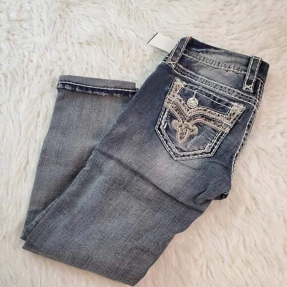 Rock Revival Crop Jeans Size 24 Betty Skinny Crop Jeans NWT $154