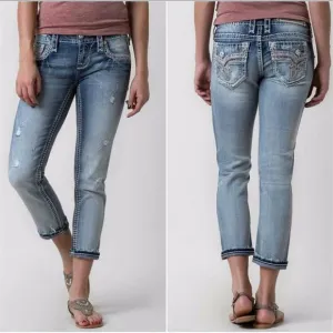 Rock Revival Crop Jeans Size 24 Betty Skinny Crop Jeans NWT $154