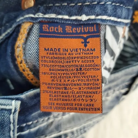 Rock Revival Crop Jeans Size 24 Betty Skinny Crop Jeans NWT $154