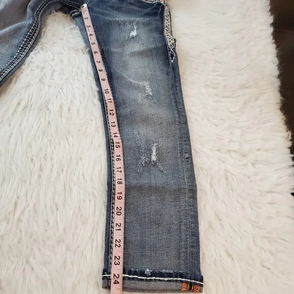 Rock Revival Crop Jeans Size 24 Betty Skinny Crop Jeans NWT $154
