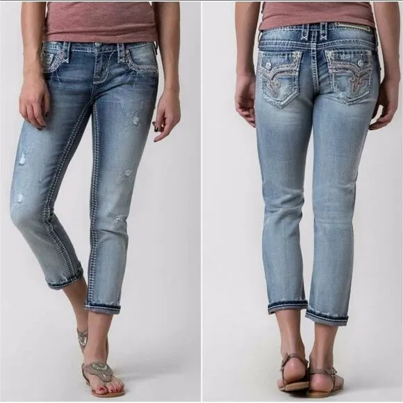 Rock Revival Crop Jeans Size 24 Betty Skinny Crop Jeans NWT $154