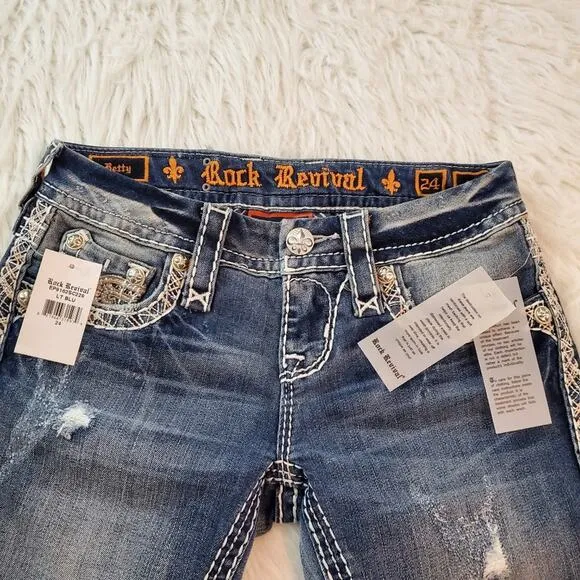 Rock Revival Crop Jeans Size 24 Betty Skinny Crop Jeans NWT $154