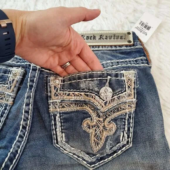 Rock Revival Crop Jeans Size 24 Betty Skinny Crop Jeans NWT $154