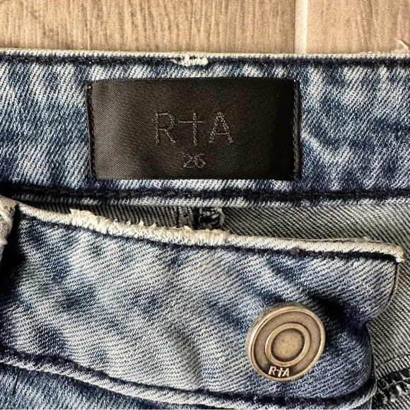 RtA Madrid Skinny High Rise Jeans in Midtown Blue Size 26