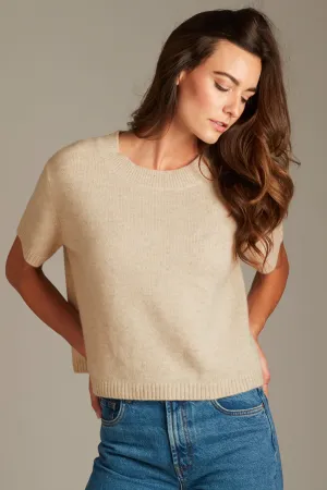 Sadie Cashmere Cropped Top - Tan