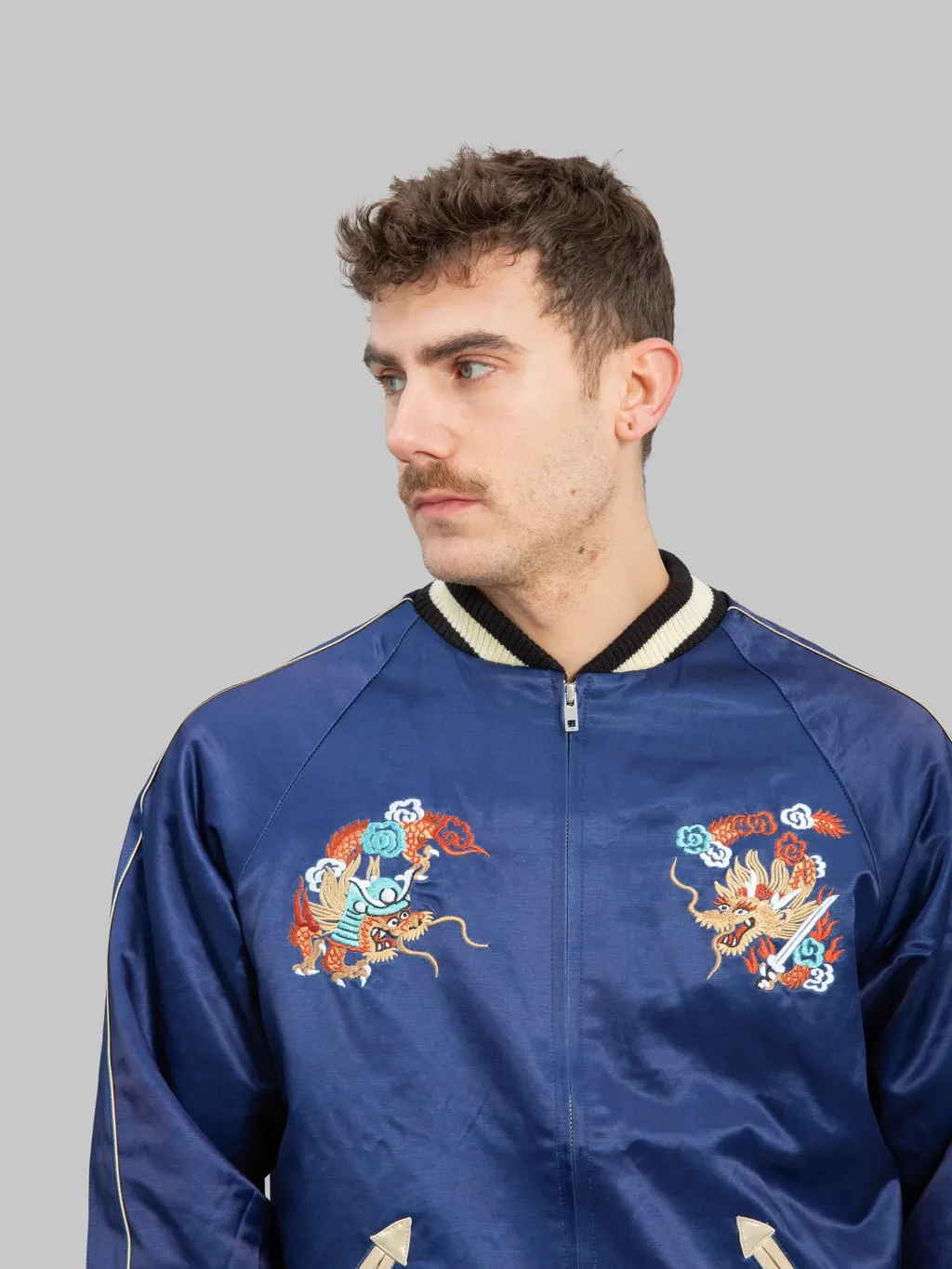 Samurai Jeans SJSKJ24 "Sukajan" Embroidered Satin Souvenir Jacket