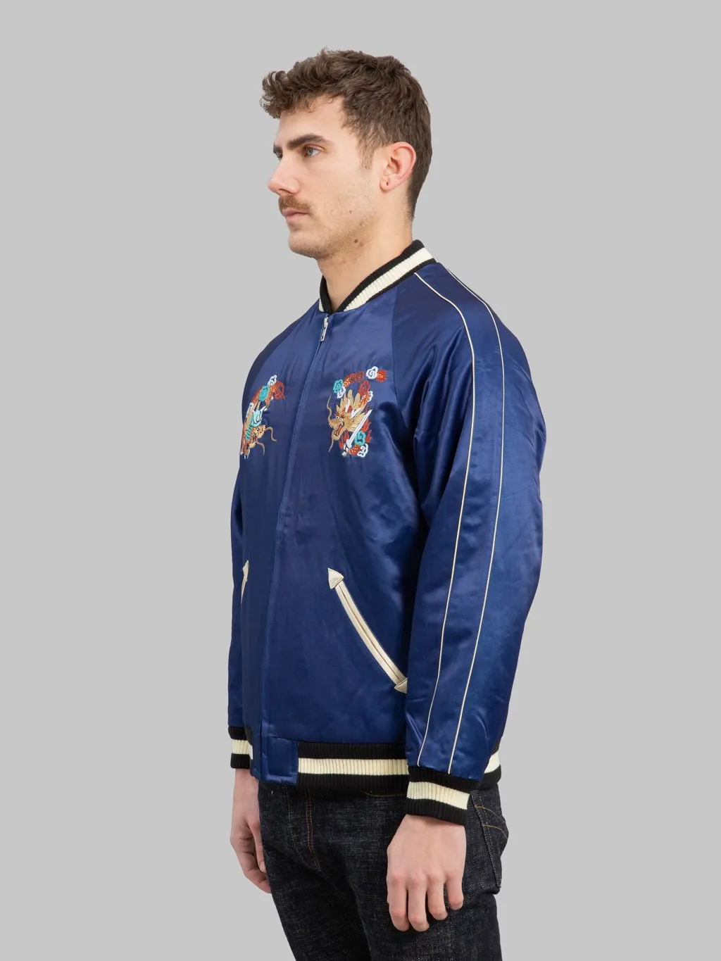 Samurai Jeans SJSKJ24 "Sukajan" Embroidered Satin Souvenir Jacket