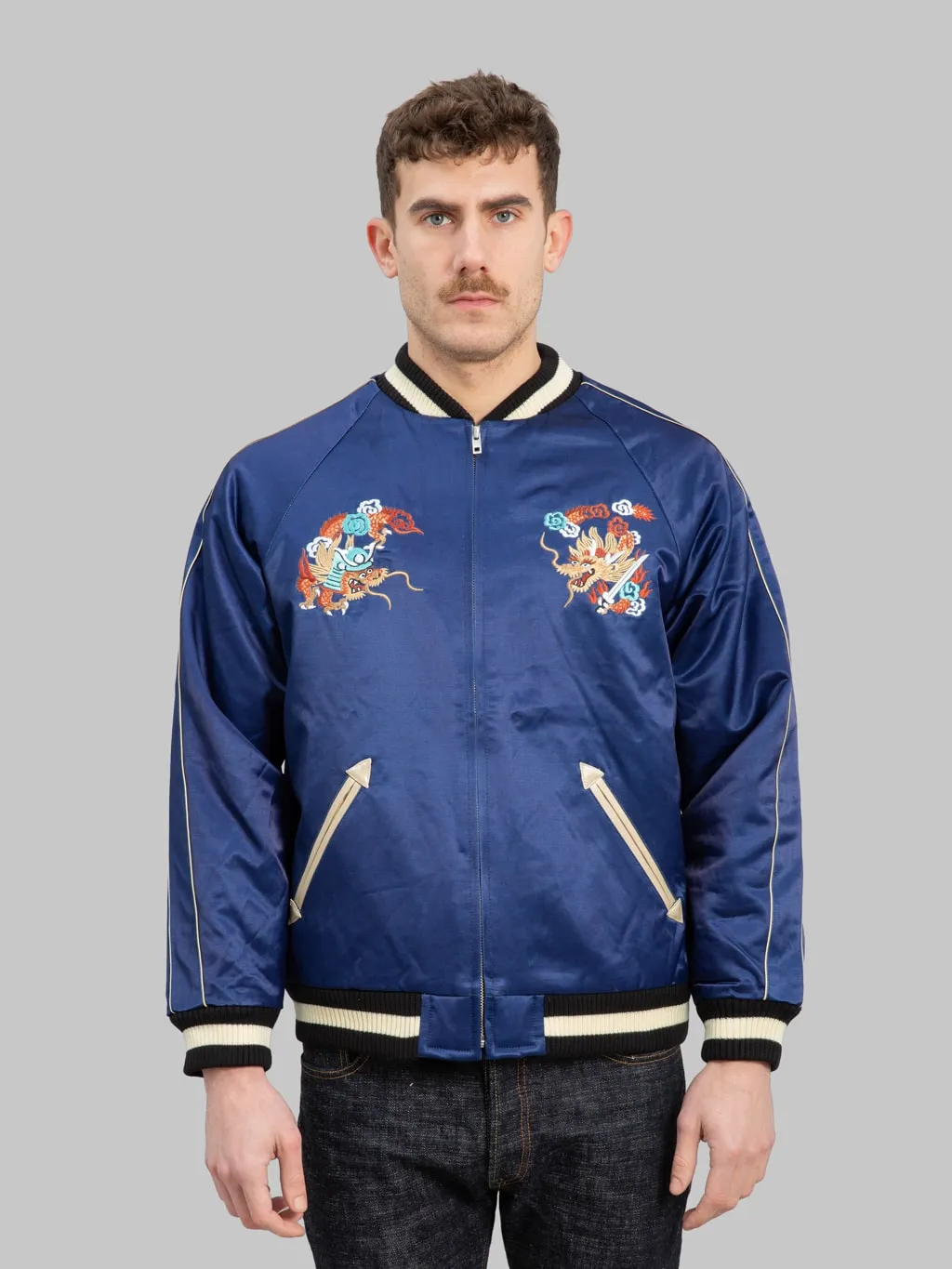 Samurai Jeans SJSKJ24 "Sukajan" Embroidered Satin Souvenir Jacket