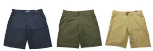 Seven Series Pure Cotton Twill Smart Casual Shorts in Khaki, Dark Navy,