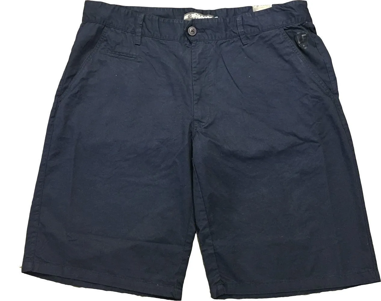 Seven Series Pure Cotton Twill Smart Casual Shorts in Khaki, Dark Navy,