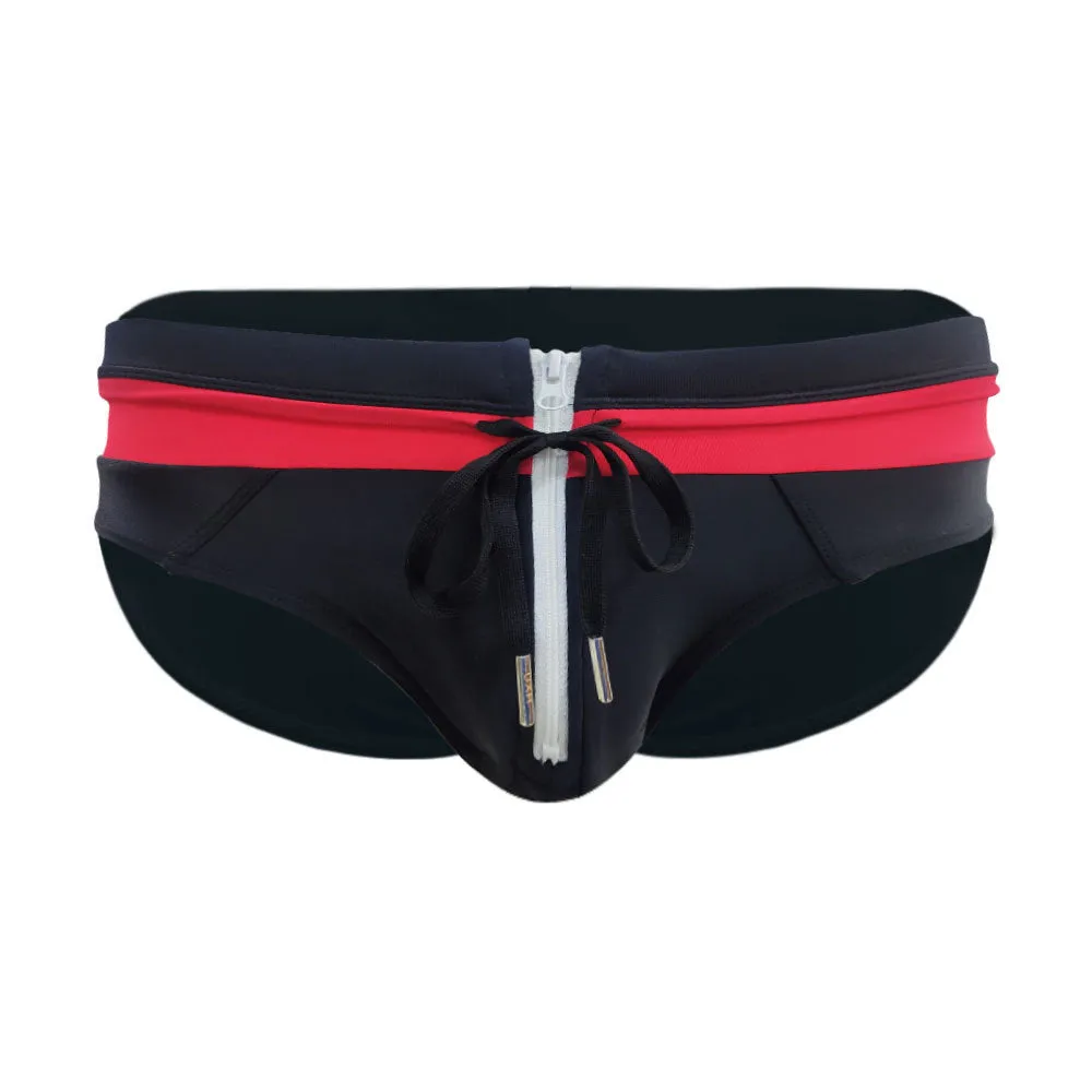 Sexy Open Front Zipper Style Mens Swimsuit  Brief