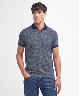 Shell Print Polo in Classic Navy