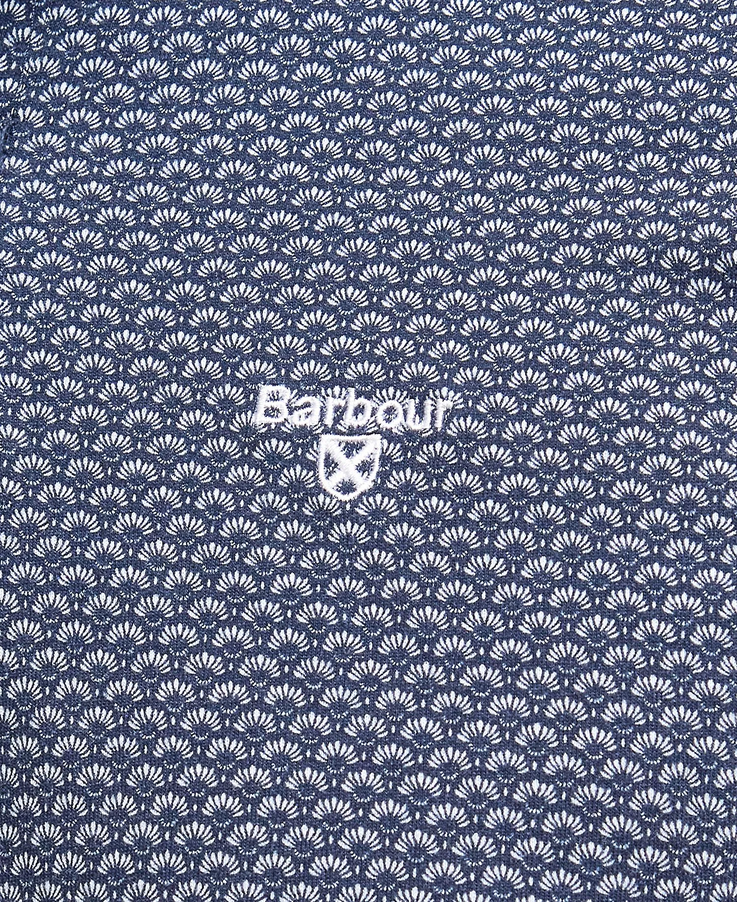 Shell Print Polo in Classic Navy