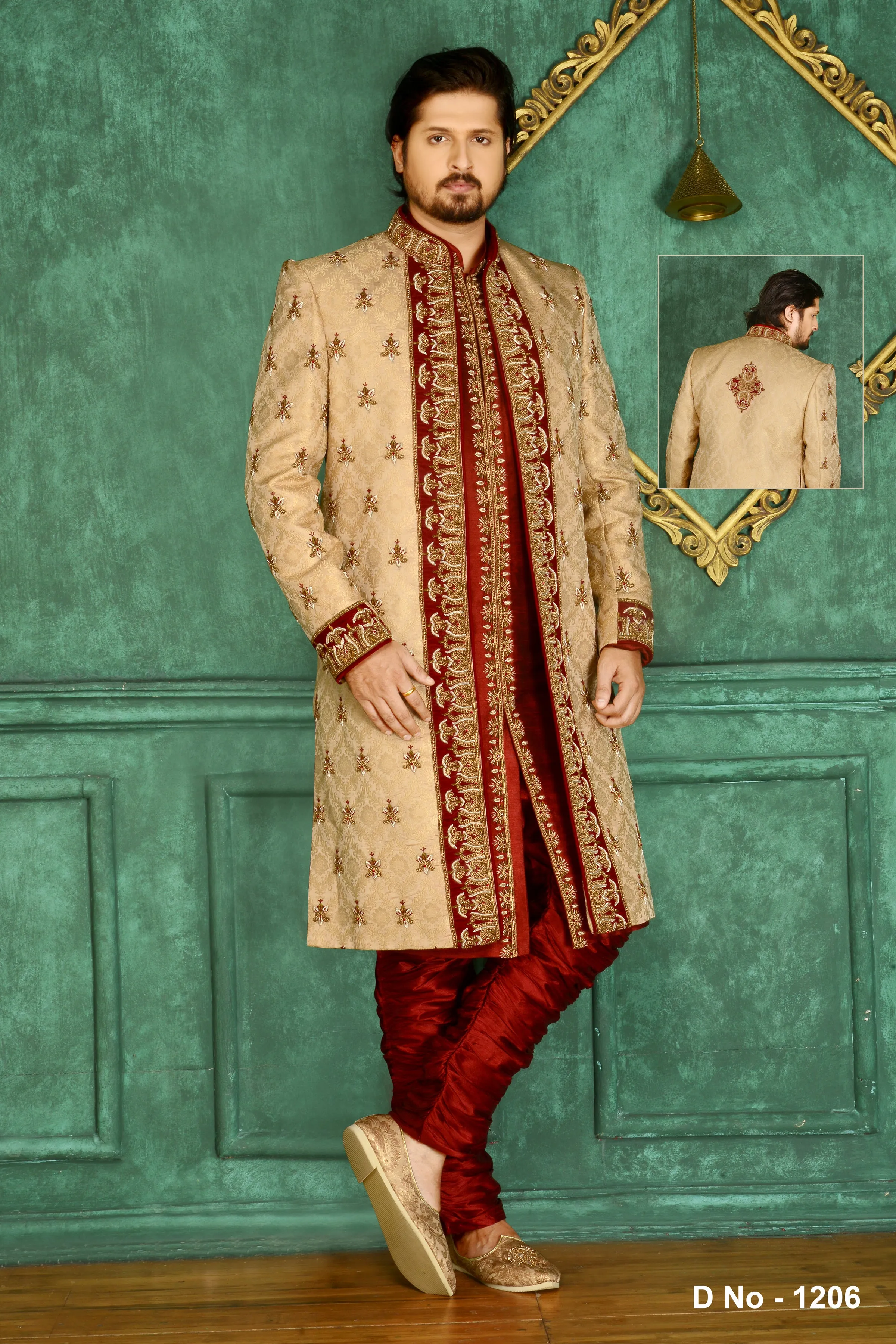 Sherwani (Custom Tailored) - (D.No.-1206)