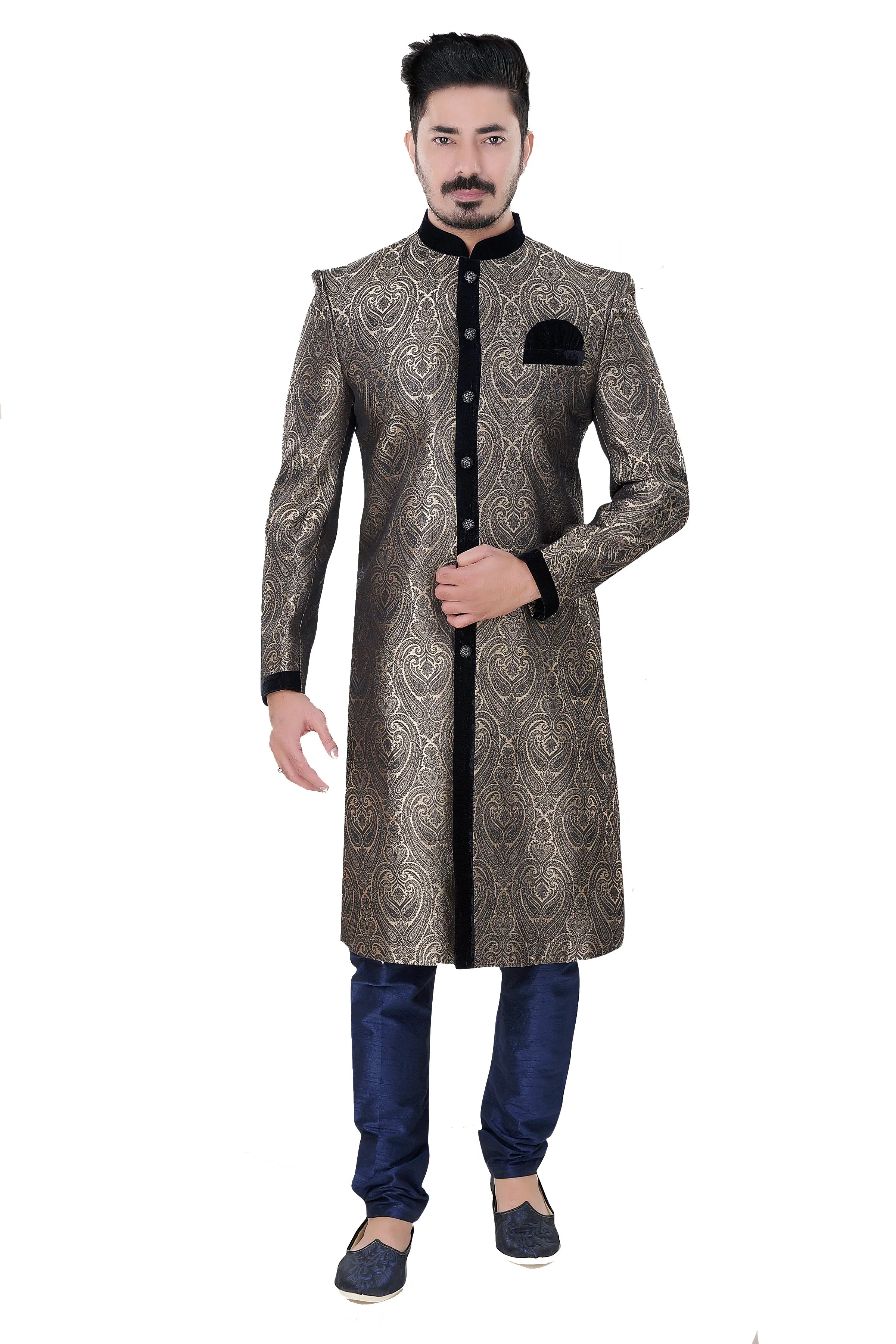 Sherwani (Custom Tailored) - (D.No.-1242)